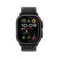 Apple Watch Ultra 2 Black Titanium with Black Trail Loop front view