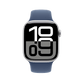 Apple Watch Series 10 Silver with Denim Sport Band front view