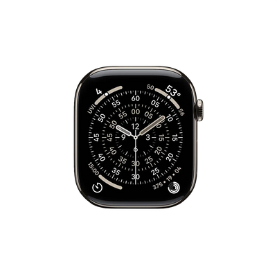 Apple Watch Series 11 Natural Titanium face only