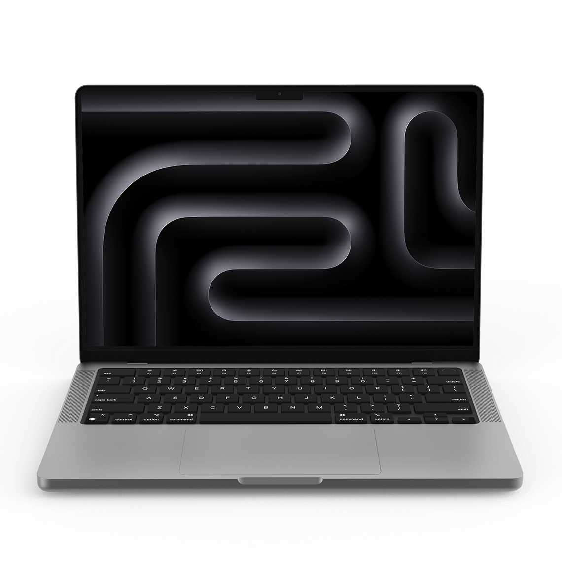 Apple MacBook Pro 14-inch M3 space gray front view