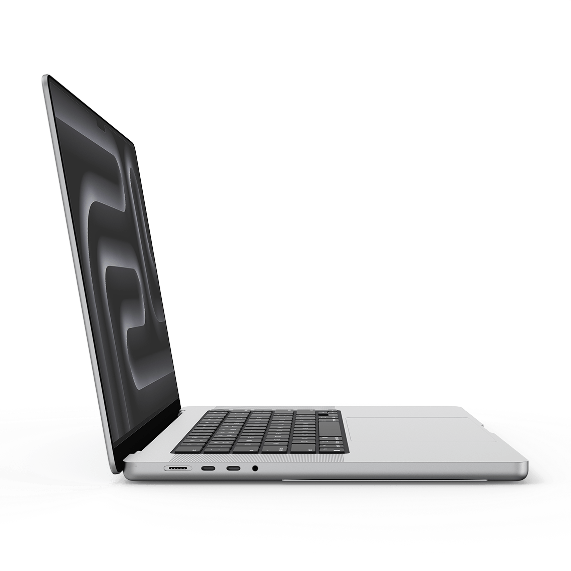 Apple MacBook Pro 16-inch M3 silver opened left side view