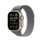 Apple Watch Ultra 2 Titanium with Green Gray Trail Loop side view