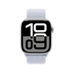 Apple Watch Series 10 Silver with Blue Cloud Sport Loop front view