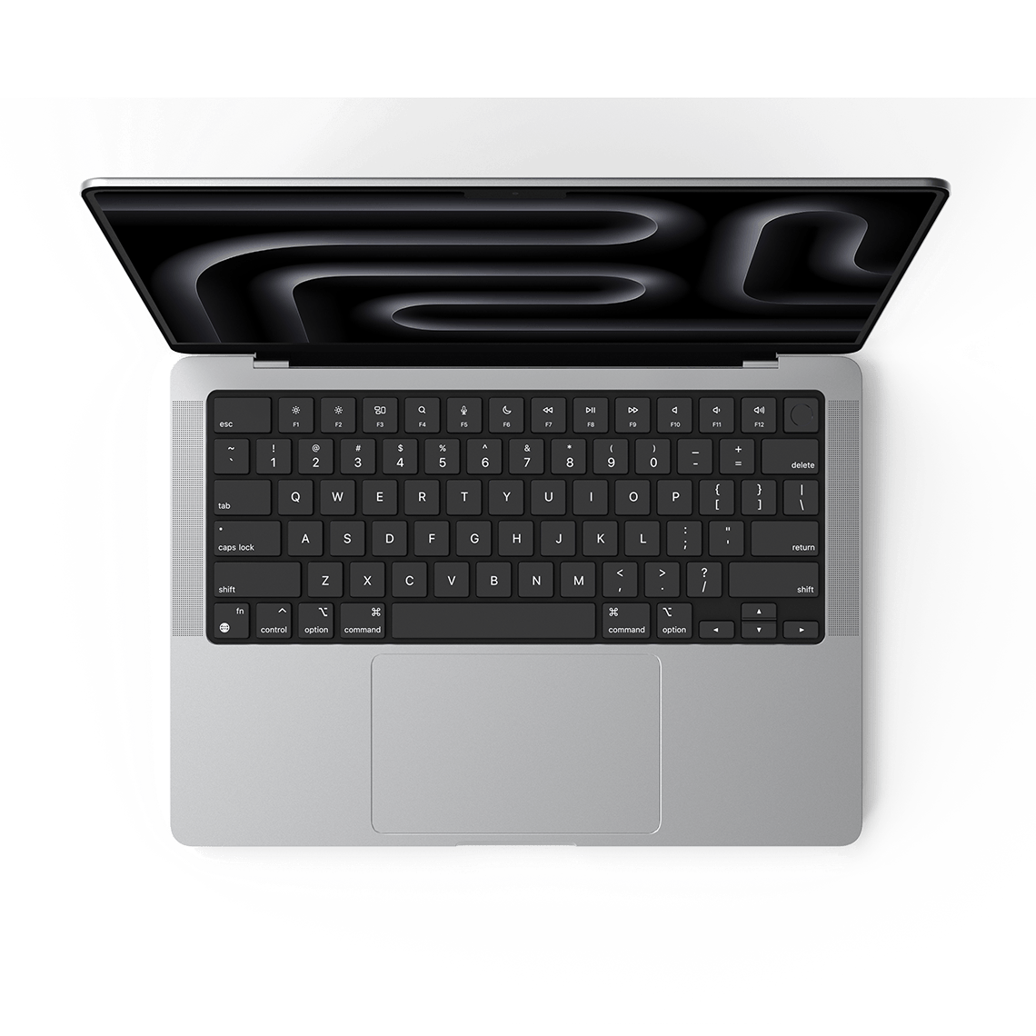 Apple MacBook Pro 14-inch M3 Pro silver opened top view