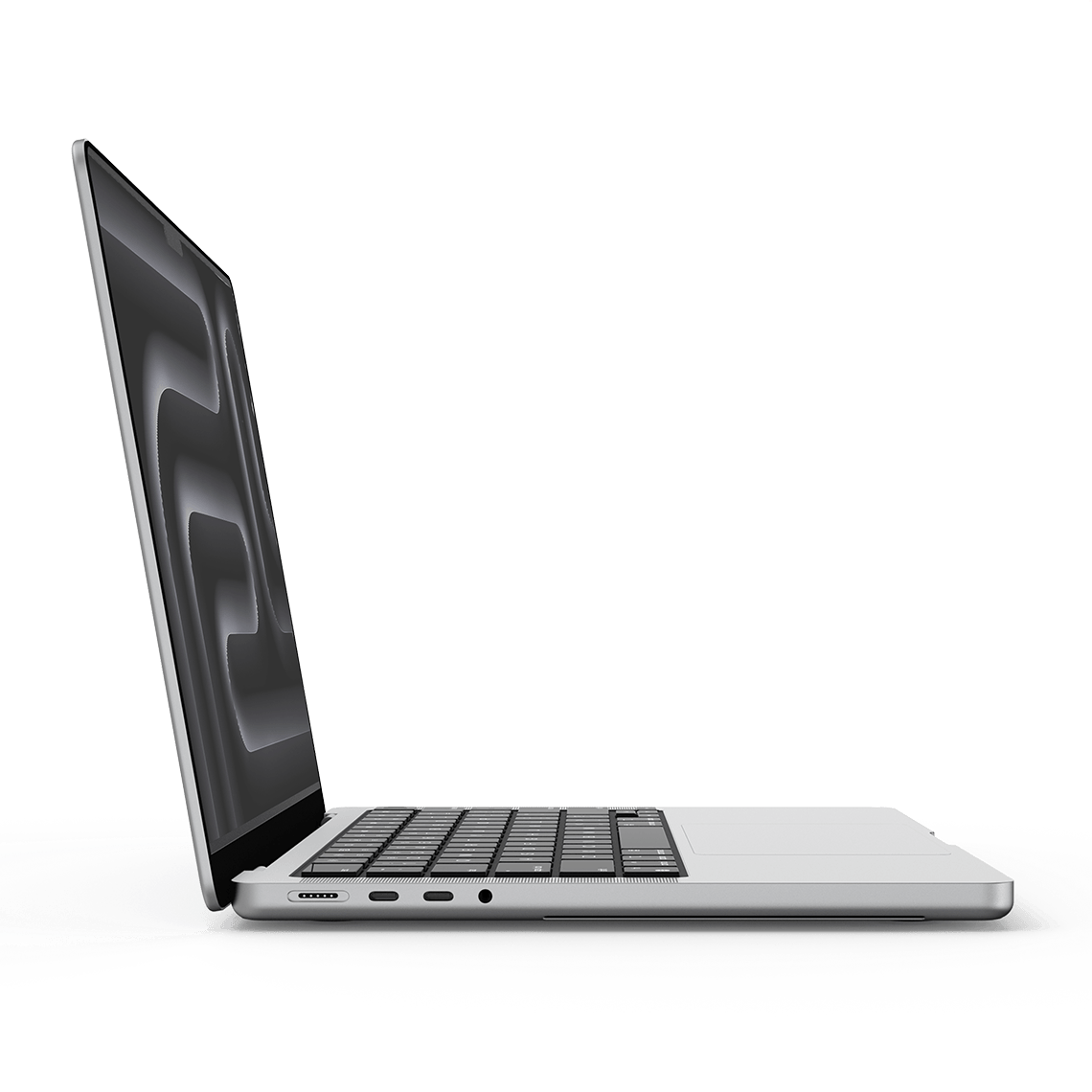 Apple MacBook Pro 14-inch M3 Pro silver opened left side view