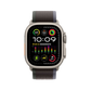 Apple Watch Ultra 2 Titanium with Blue Black Trail Loop front view