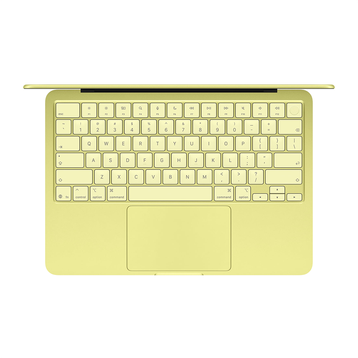 Apple MacBook Neo with Touch ID citrus open top view