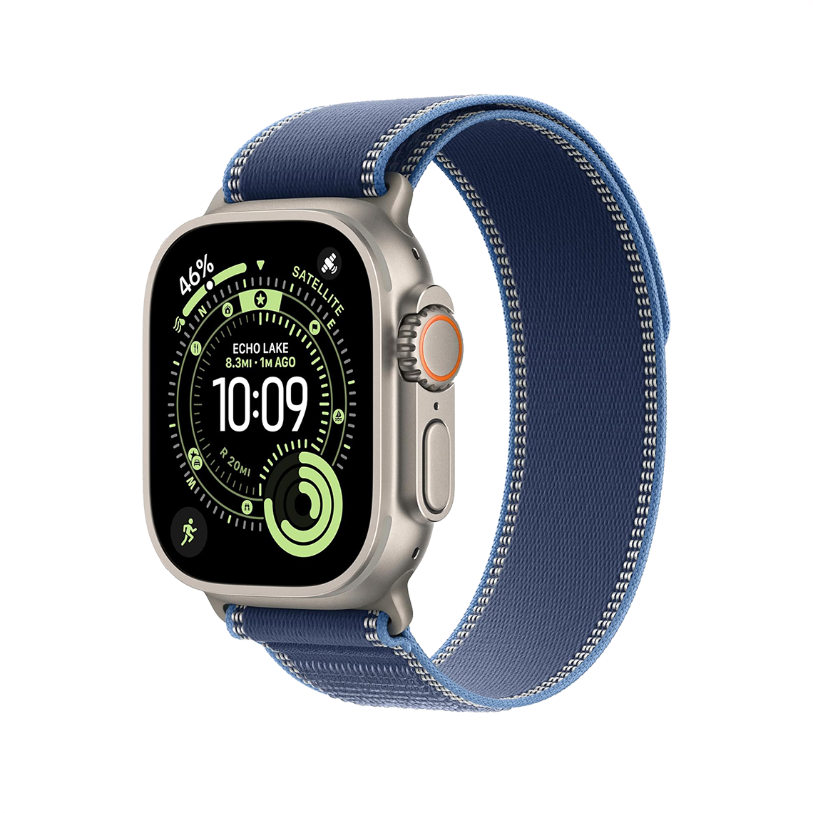 Apple Watch Ultra 2 Natural Titanium with Bright Blue Trail Loop