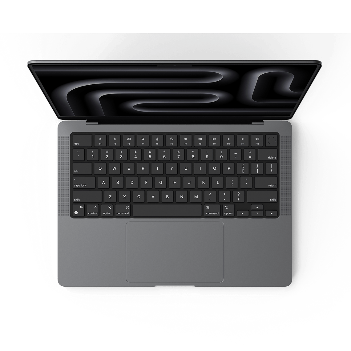 Apple MacBook Pro 14-inch M3 space gray opened top view