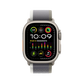 Apple Watch Ultra 2 Titanium with Green Gray Trail Loop front view