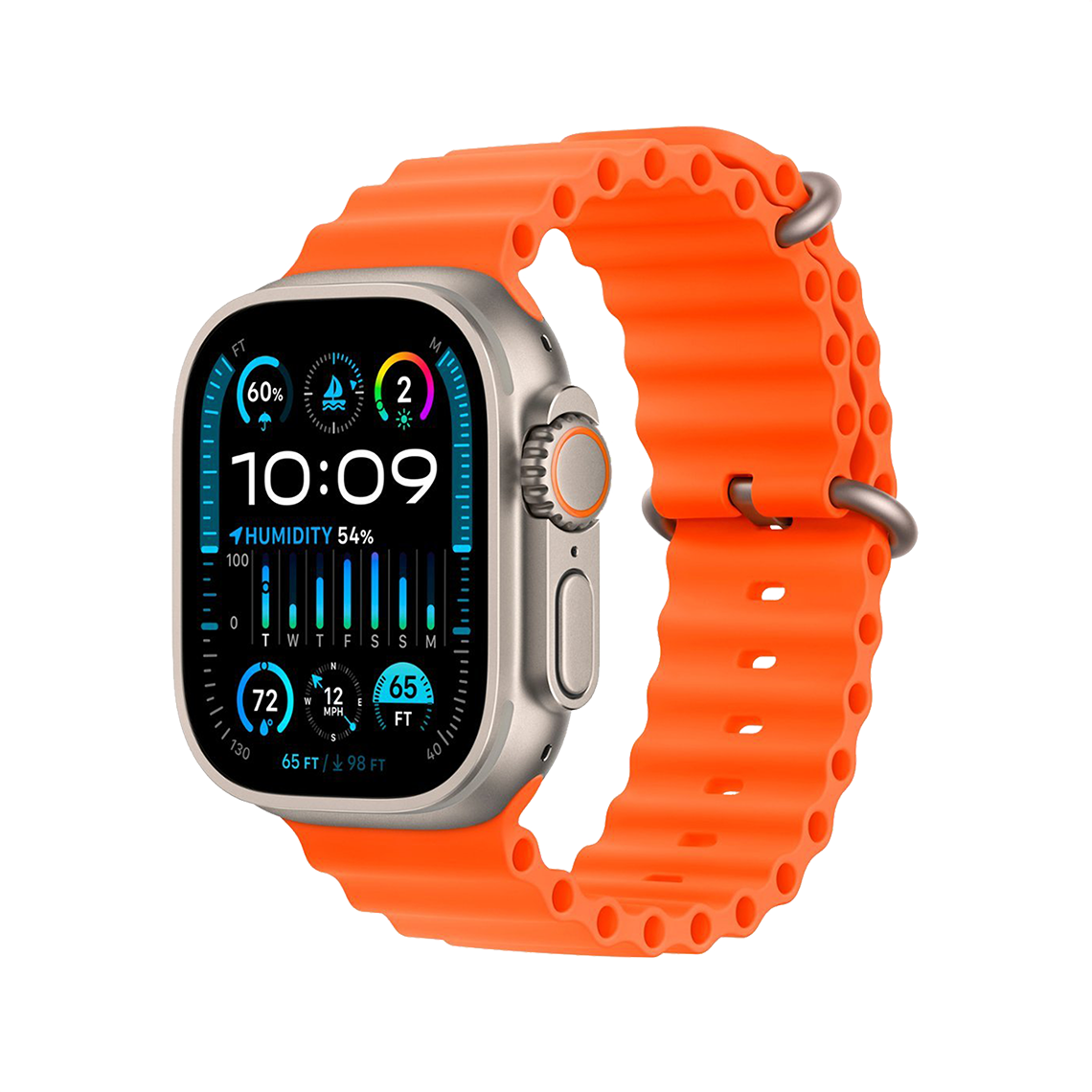Apple Watch Ultra 2 49mm GPS + Cellular - Titanium - Orange Ocean Band, Grade B