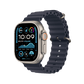 Apple Watch Ultra 2 Titanium with Navy Ocean Band side view