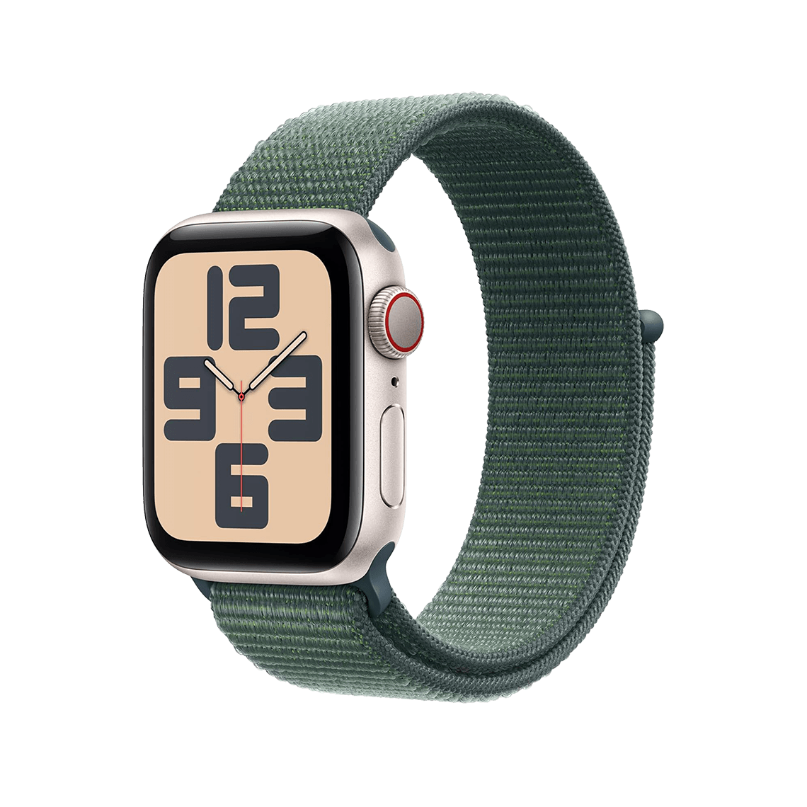 Apple Watch SE 2 44mm GPS + Cellular - Starlight w/ Lake Green Sport Loop, Grade A