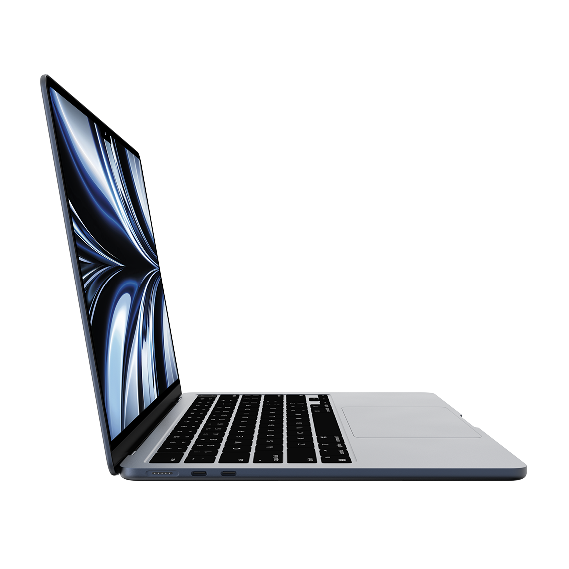 Apple 13-inch MacBook Air M2 midnight opened left side view