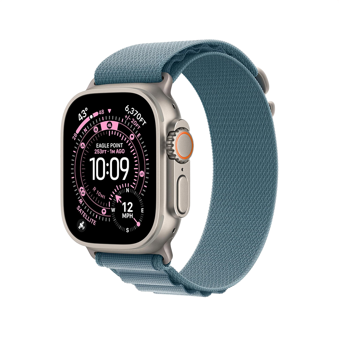 Apple Watch Ultra 2 Natural Titanium with Light Blue Alpine Loop