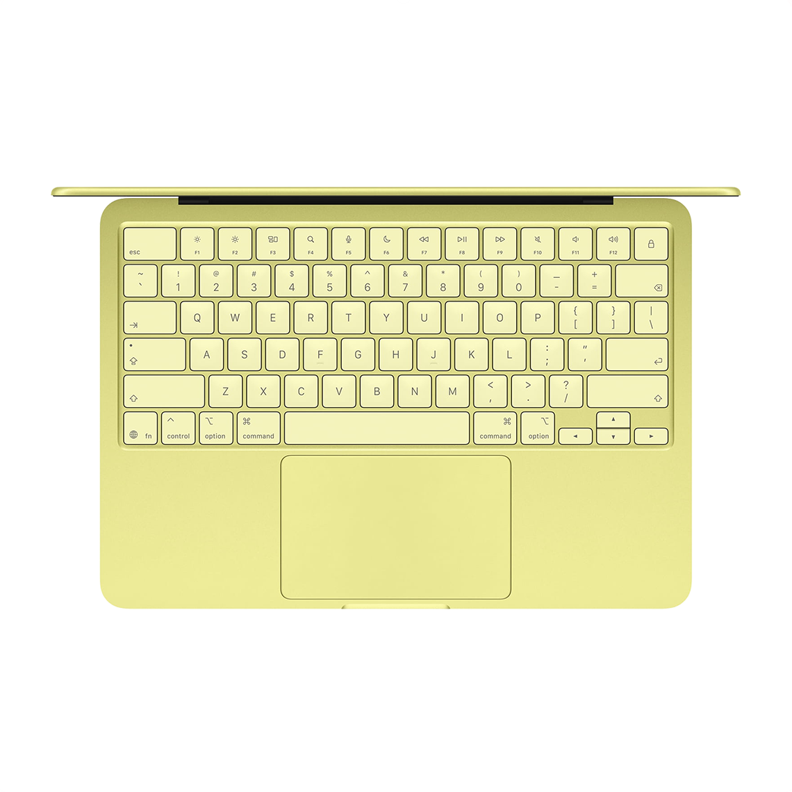 Apple MacBook Neo citrus open top view