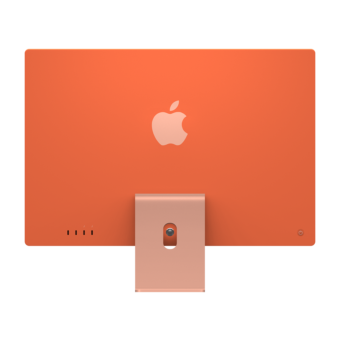 Apple iMac orange with 4 USB-C port rear view