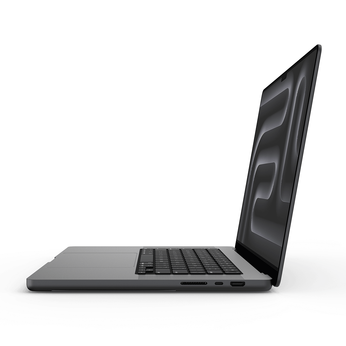 Apple MacBook Pro 16-inch M3 space black opened right side view