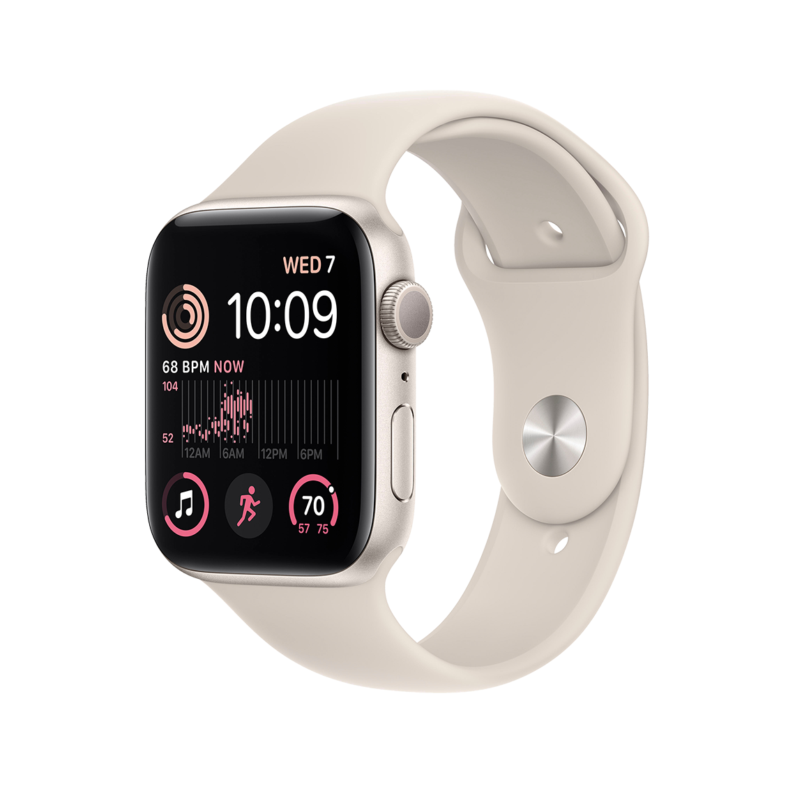 Apple Watch SE 2 44mm GPS - Starlight w/ M/L Starlight Sports Band, Open Box