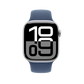 Apple Watch Series 10 Silver with Denim Sport Band front view
