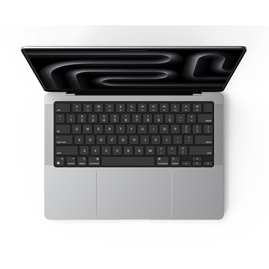 Apple MacBook Pro 14-inch M3 silver opened top view