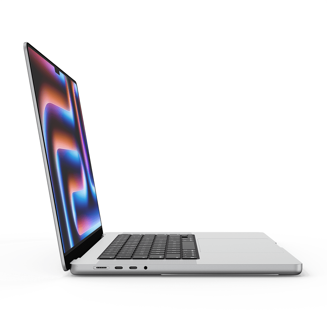 Apple MacBook Pro 16-inch M4 silver opened left side view