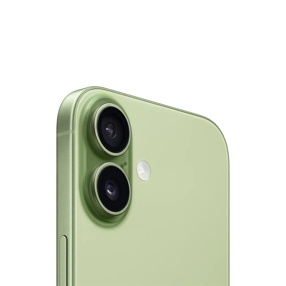 The Apple iPhone 17 sage color close-up view of the back and camera