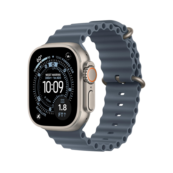 Apple Watch Ultra 2 Natural Titanium with Anchor Blue Ocean Band