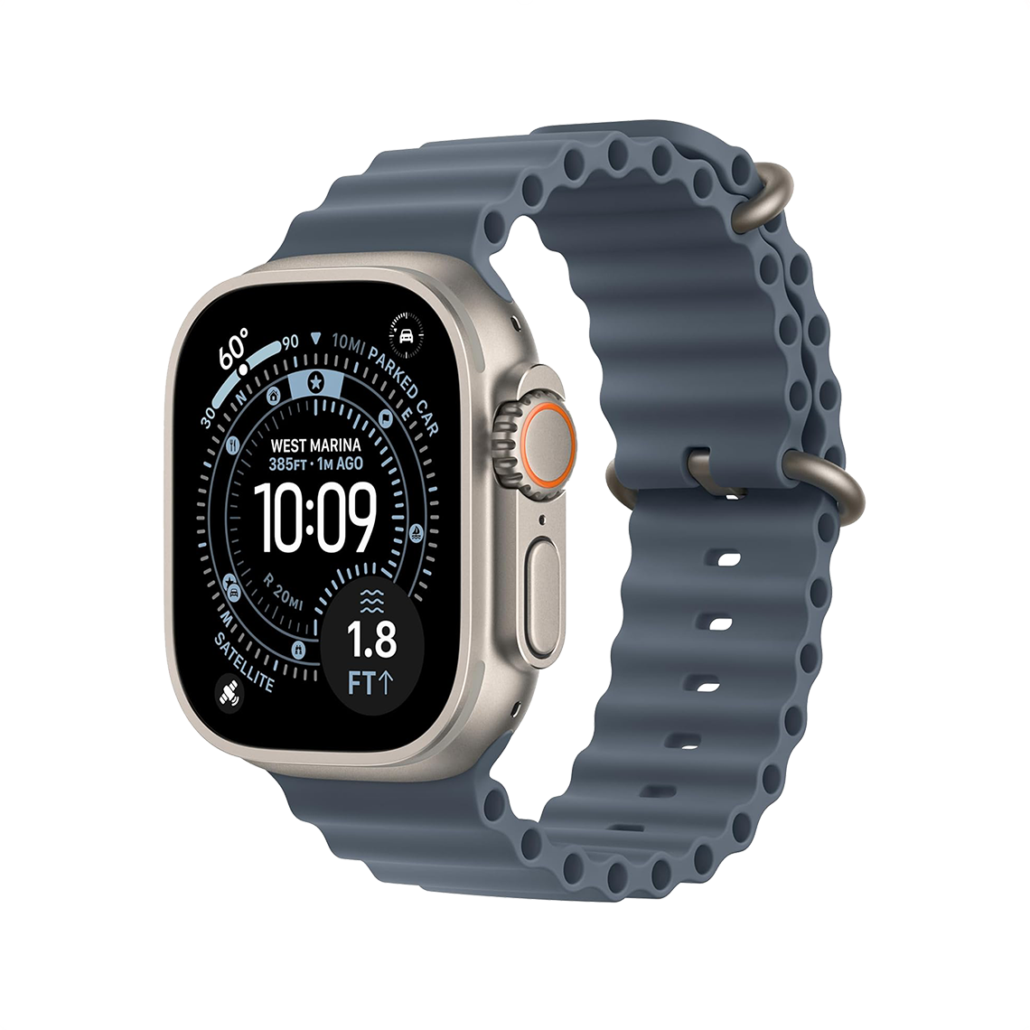 Apple Watch Ultra 2 Natural Titanium with Anchor Blue Ocean Band