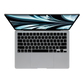 Apple 13-inch MacBook Air M2 silver opened top view