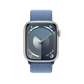 Apple Watch Series 9 45mm GPS + Cellular - Silver w/ Winter Blue Sport Loop, Grade B