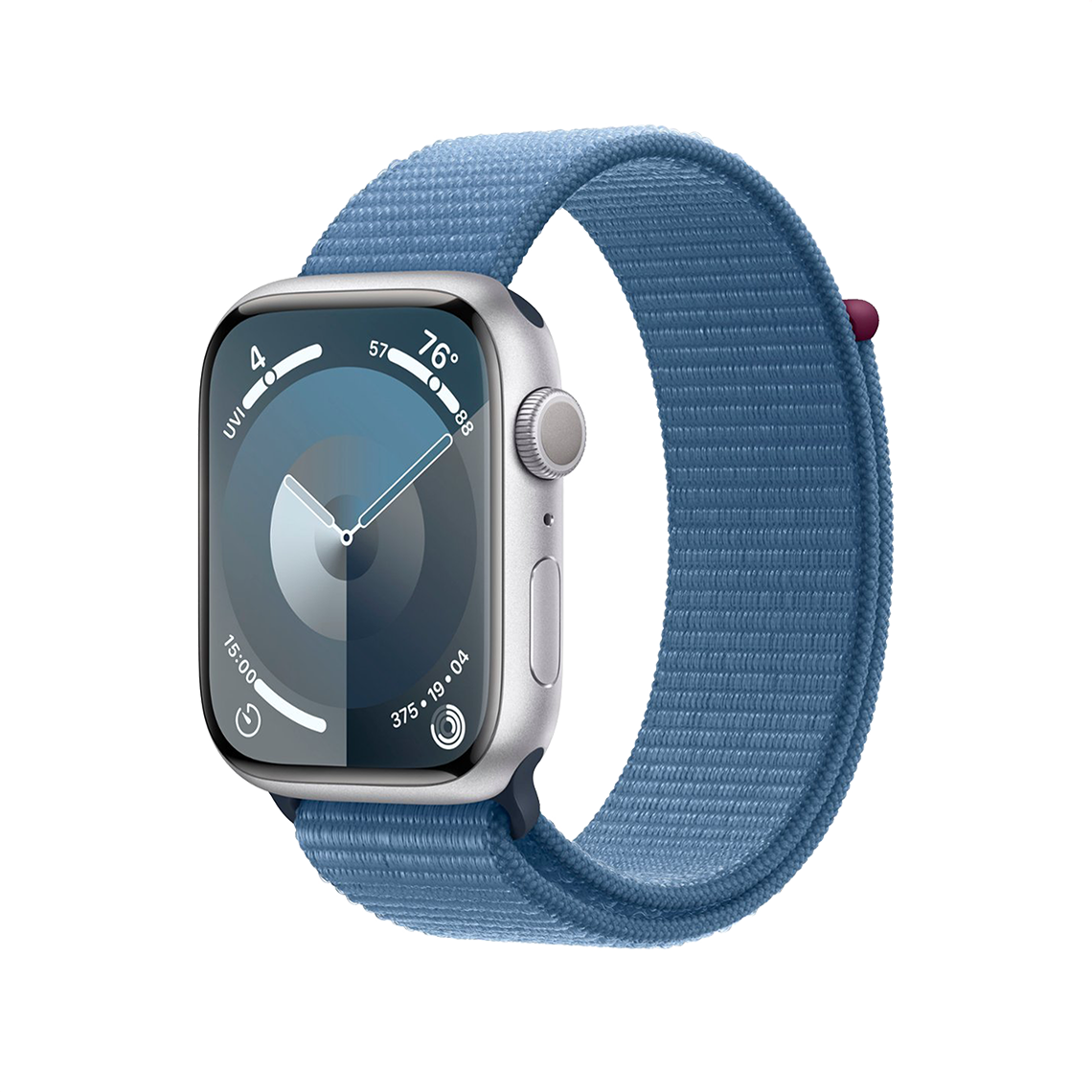 Apple Watch Series 9 45mm GPS - Silver w/ Winter Blue Sport Loop, Open Box