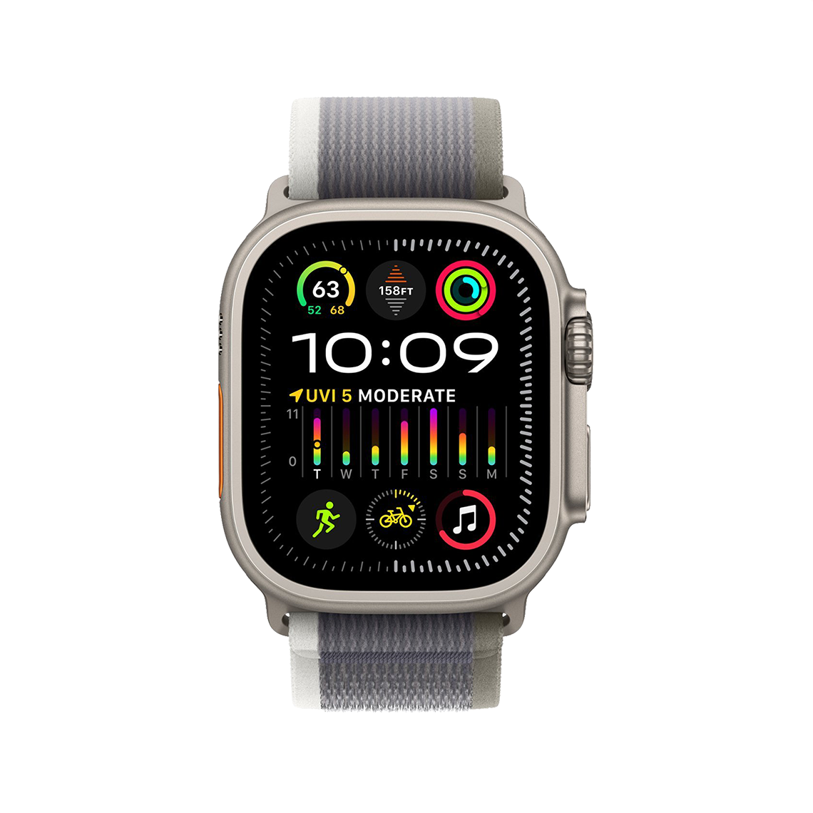 Apple Watch Ultra 2 49mm GPS + Cellular - Titanium - M/L Green/Gray Trail Loop, Grade B