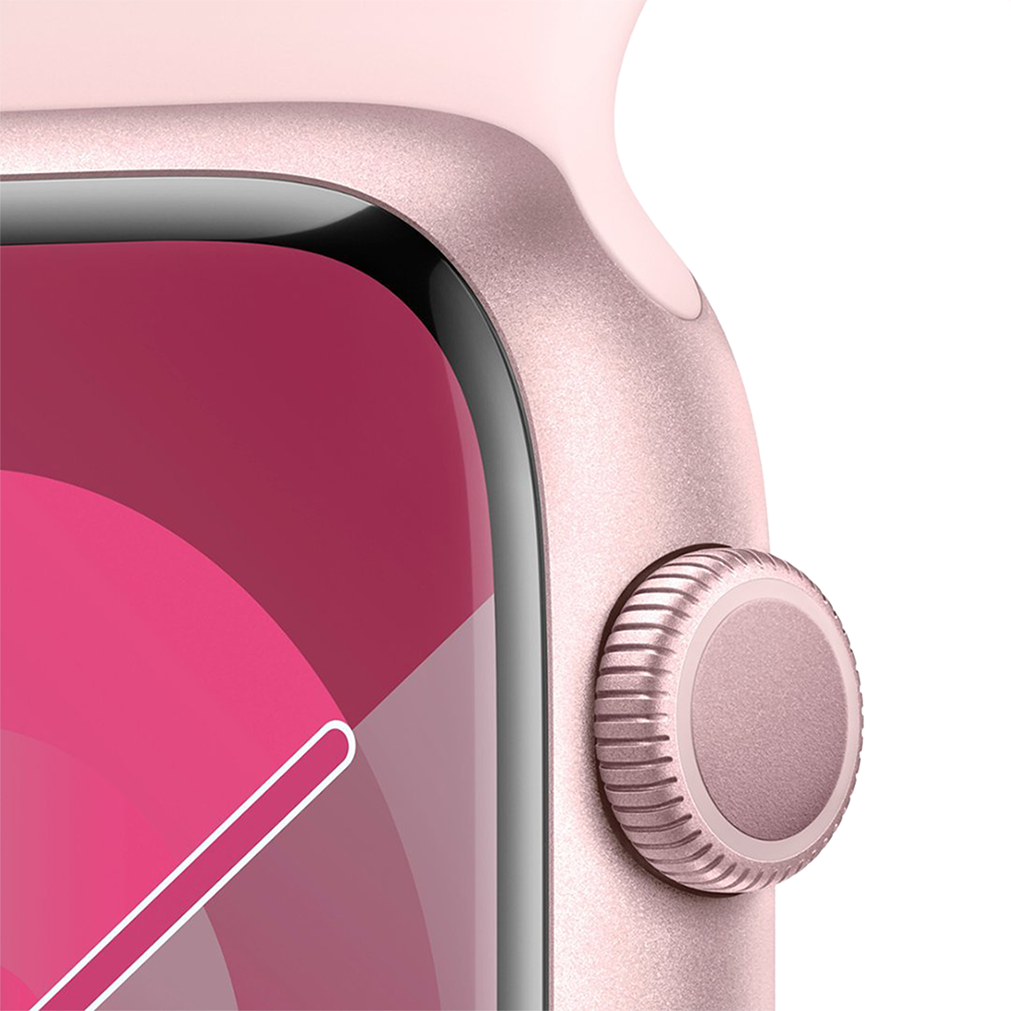 Apple Watch Series 9 41mm GPS - Pink w/ M/L Light Pink Sports Band, Grade A