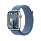 Apple Watch Series 9 45mm GPS + Cellular - Silver w/ Winter Blue Sport Loop, Open Box