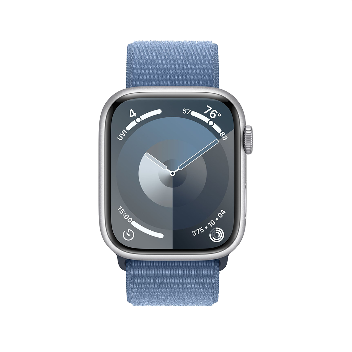 Apple Watch Series 9 41mm GPS + Cellular - Silver w/ Winter Blue Sport Loop, Grade A