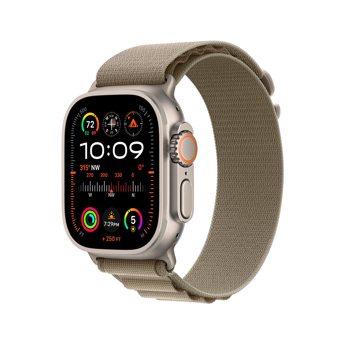 Apple Watch Ultra 2 49mm GPS + Cellular - Titanium - Medium Olive Alpine Loop, Grade B