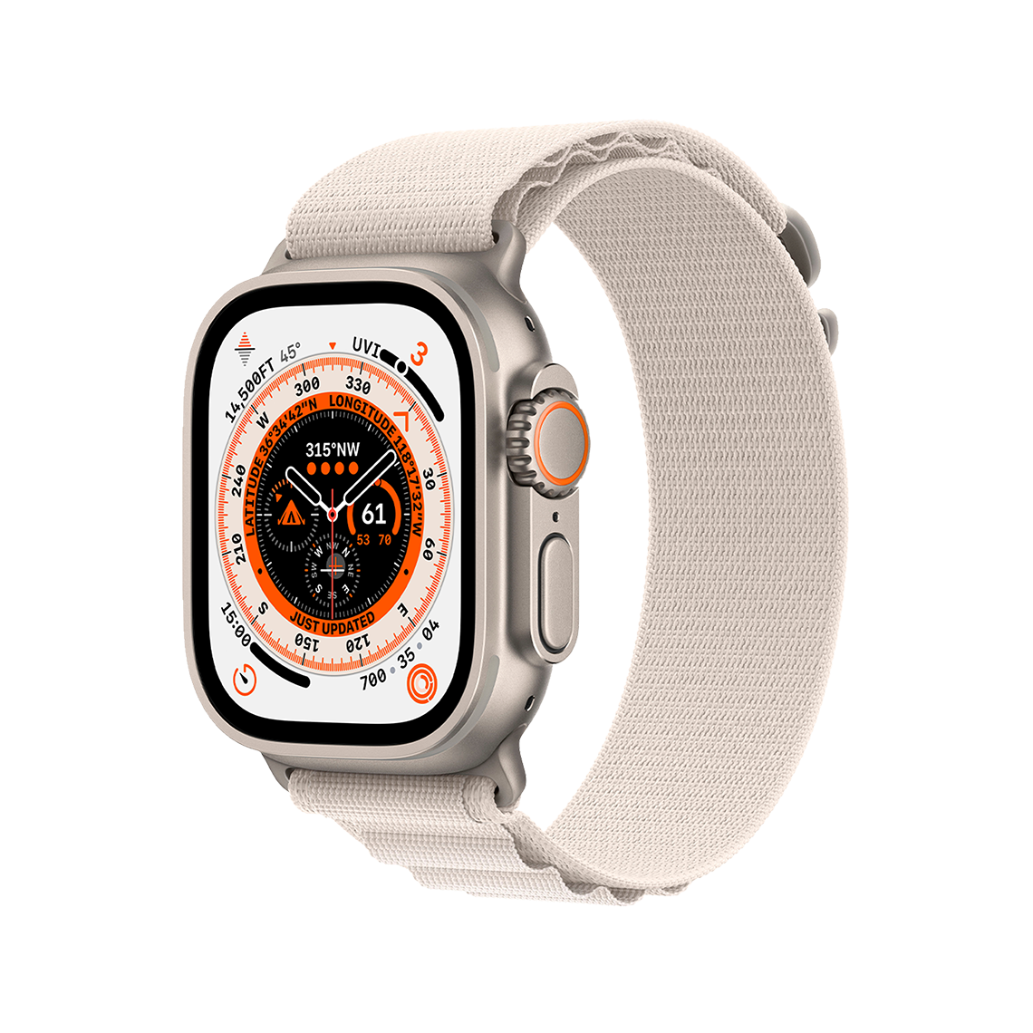 Apple Watch Ultra 49mm GPS + Cellular - Titanium - Large Starlight Alpine Loop, Open Box
