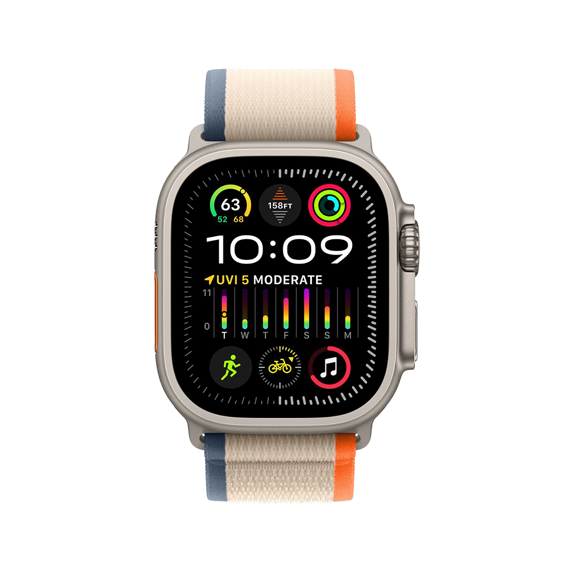 Apple Watch Ultra 2 49mm GPS + Cellular - Titanium - S/M Orange/Beige Trail Loop, Grade A