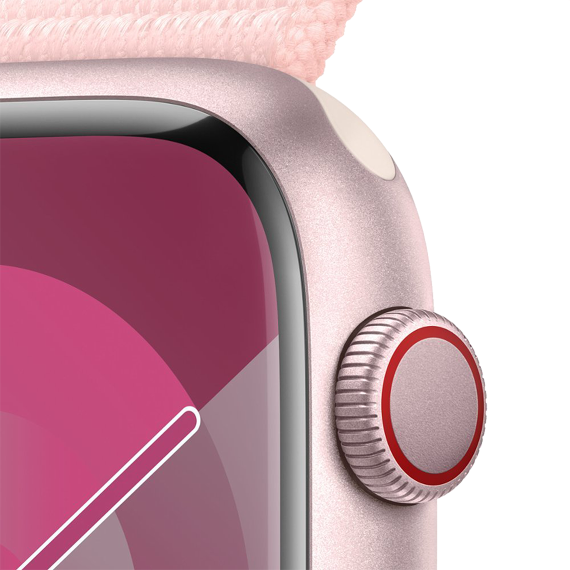 Apple Watch Series 9 45mm GPS + Cellular - Pink w/ Light Pink Sport Loop, Grade A