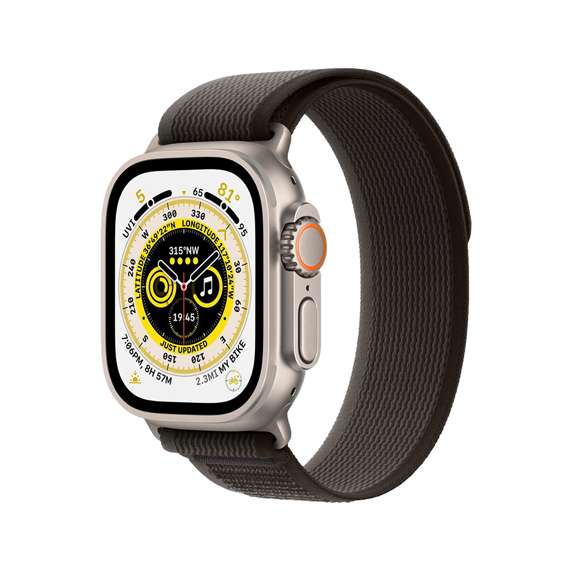 Apple Watch Ultra 49mm GPS + Cellular - Titanium - S/M Black/Gray Trail Loop, Grade A