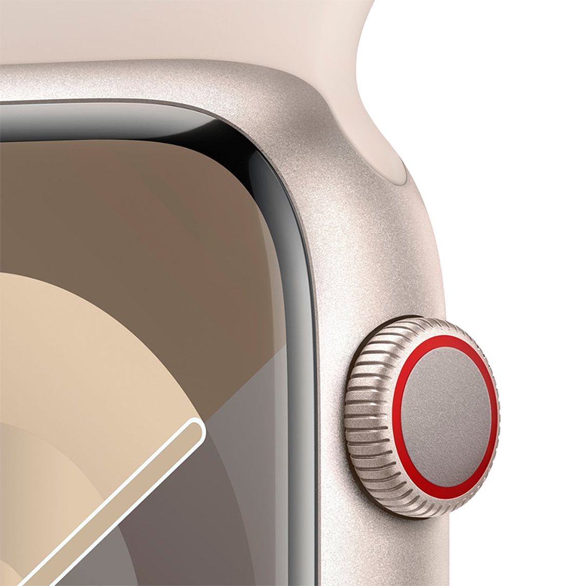Apple Watch Series 9 41mm GPS + Cellular - Starlight w/ S/M Starlight Sports Band, Grade B